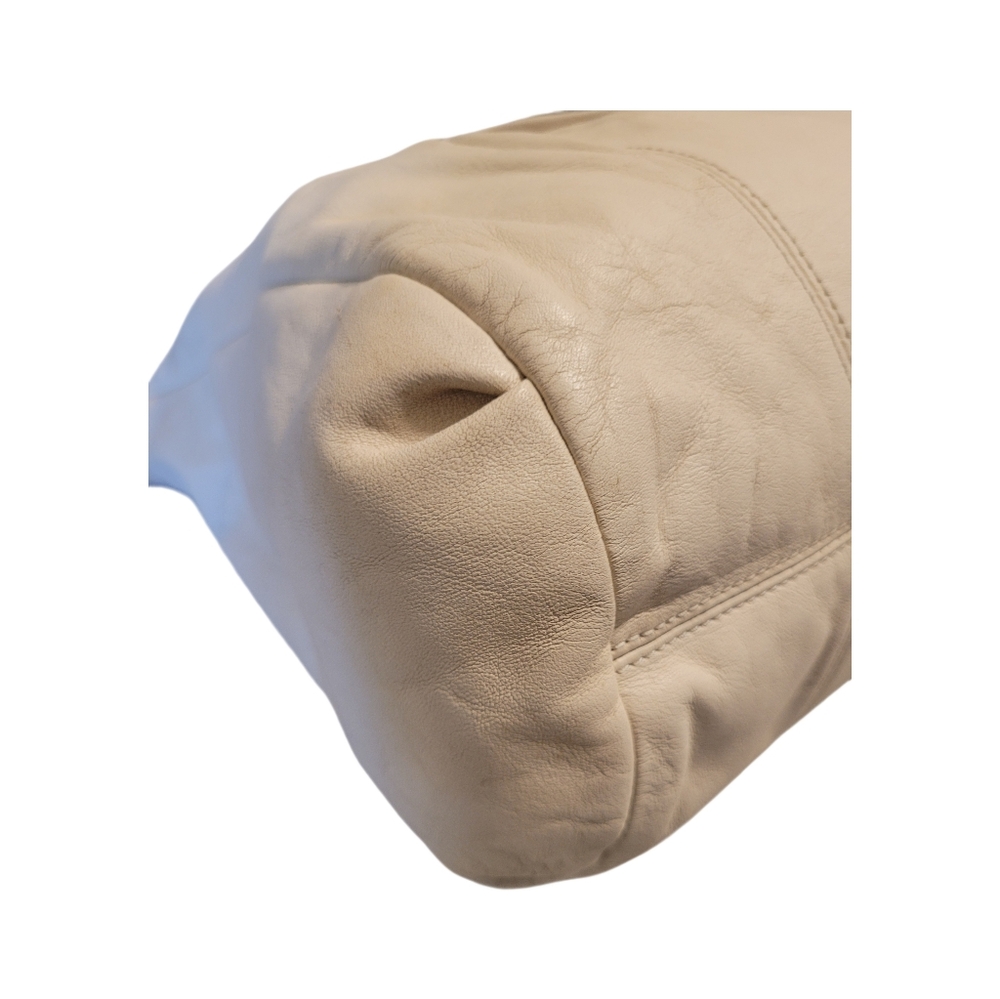 COACH ASHLEY IVORY & SILVER LEATHER CONVERTIBLE SATCHEL TOTE BAG F20104 GUC - Picture 8 of 16